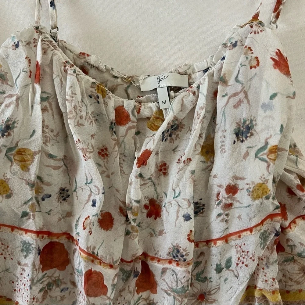 Joie Vernita Silk Maxi Dress - White Floral Pattern - Picture 9 of 13